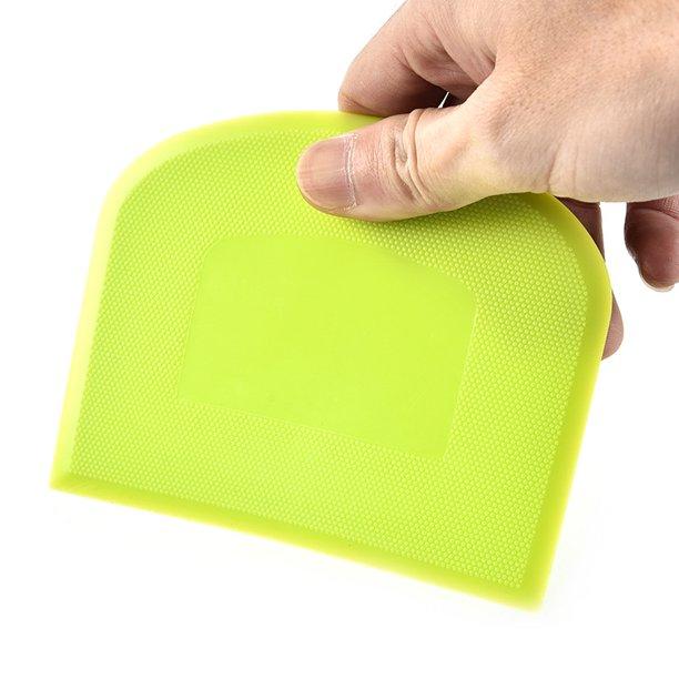 Paquete de 2 Herramienta de Corte de Pastelería de Cocina Multiusos de Plástico Flexible, Espátula para Alimentos para Masa de Pan, Horneado de Pasteles, Fondant, Glaseado - Blanco, Verde