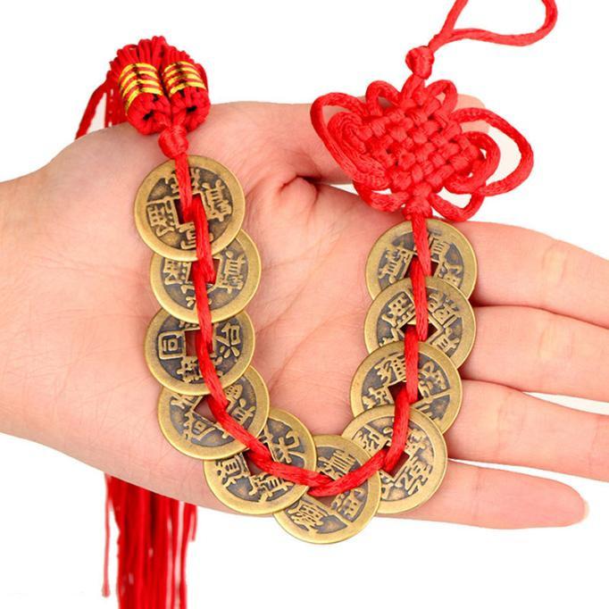 Set Di 6 Monete Cinesi Feng Shui Della Dinastia Qing, 3 Cm, Con Borsa Regalo, Portafortuna Per Prosperità E Ricchezza