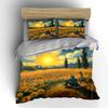 Sunflower Field Artistic Trio Set Kid'S And Adults' Bedroom Decor, Exquisite Three-Piece Bedding Set Gift