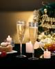 24Pcs Clear Plastic Champagne Flutes, 6 Oz Disposable Wine Glasses for Party, Wedding, Holiday, Picnic, Cocktail & Toasting