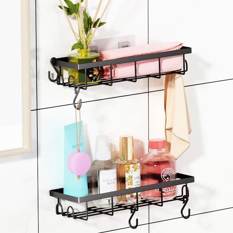 ZISIZ Czarny Zestaw narożnych półek łazienkowych bez wiercenia