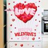 1Pc Romantic Heart-Shaped Balloon Valentine's Day Decor Stickers for Glass Windows Sweetheart Atmosphere Display