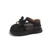 Spring-summer New Style Girls' Breathable Woven Mesh Shoes, Little Girls' Pearl Bow Shoes, Leather Hollow-out Sandals
