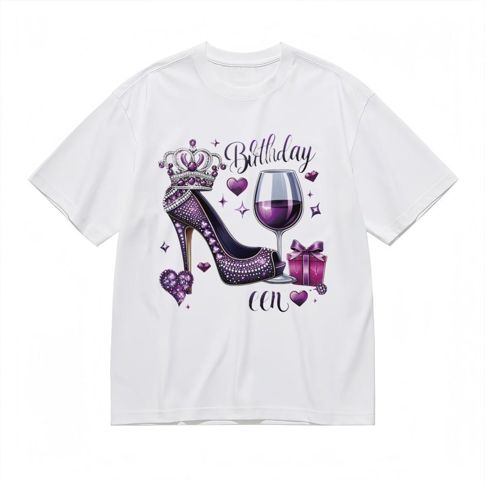 

Women s Comfy Fashion Breathable Classic T-Shirt Purple Jewel Design Printed Tee 2XL