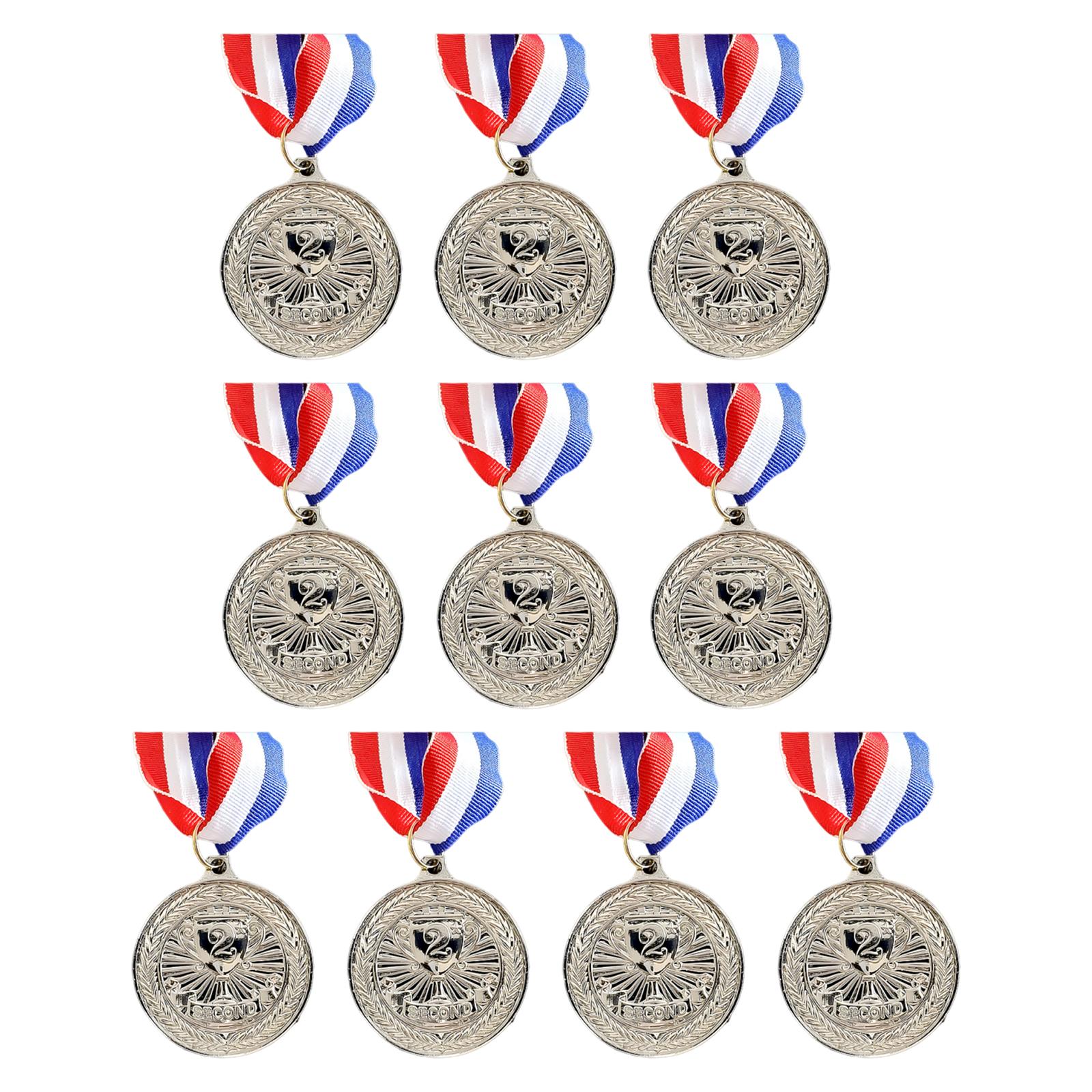 

10Pcs 123 Ranking Medal Zinc Alloy Awards Winner Medal Double Side Marathon Competitions Medal for Daily Life Learning Projects срібний