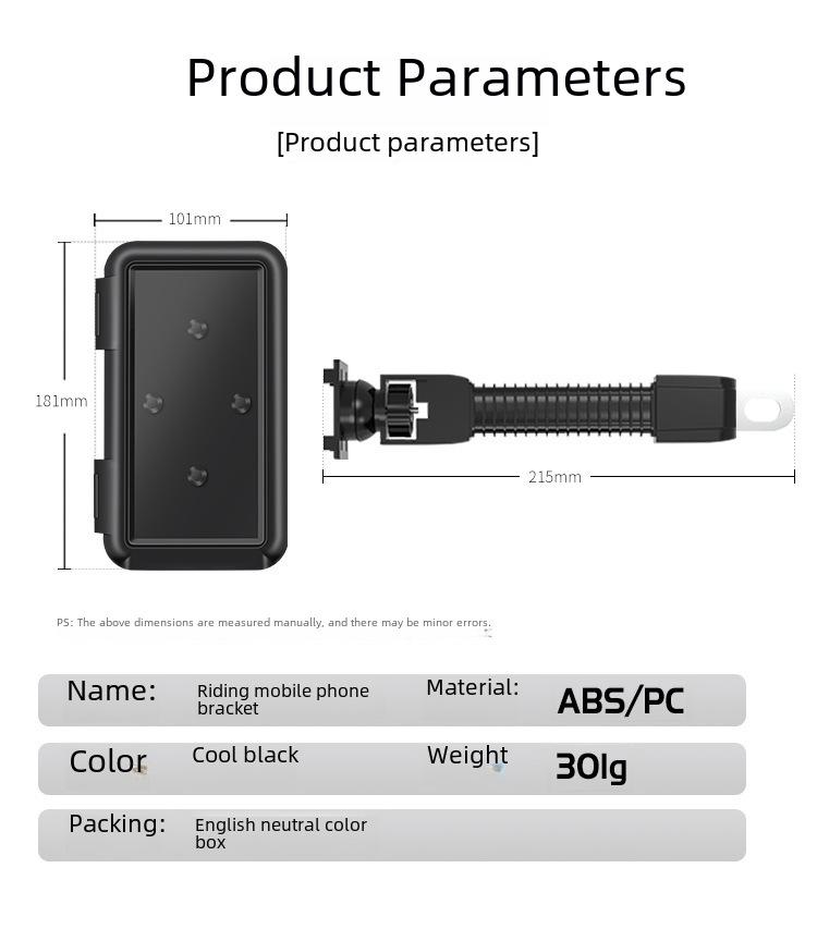 Vattentät Motorcykeltelefonhållare med Laddning & Pekskärm för Elfordon/Cykkelnavigation