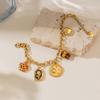 Flower Medal Multi-pendant Women's Waterproof Bracelet