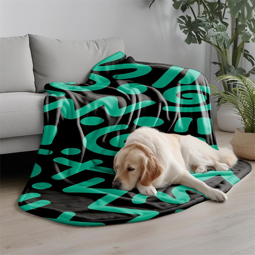 Abstract Pattern Blanket Microfiber Flannel Cover Blanket Bedroom Living Room Sofa Soft And Comfortable Home Decoration