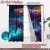 Set Of 2 Modern Flat Printing Curtains Without Rod Galactic Whales Ocean Fashionable Curtainments During Easter Holiday Curtain Polyester