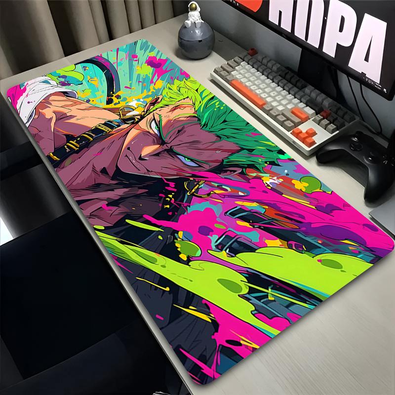 Anime Mouse Pad Large Gaming Pc Computer Desk Mat One Piece Zoro Japanese Samurai Mousepad Keyboard Gamer Accessories Table Pad