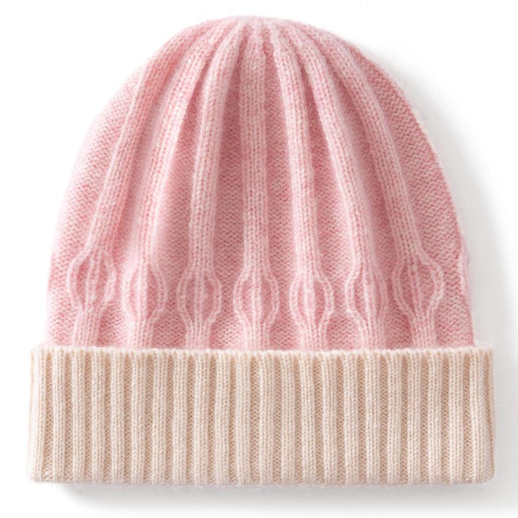 2025 Autumn/Winter Cashmere Kids' Knitted Turban Hat - Cute, Folded Edge, Unisex Hat