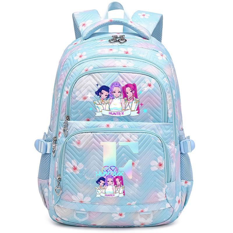 Animation Cartoon Letter Printing Large Capacity Shoulder Bag Lightweight Primary And Secondary School Students Leisure Schoolbag