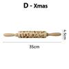 Wooden Christmas Rolling Pins Rock Snowflake Elk Embossing Baking Tool Cookies Biscuit Fondant Cake Patterned Roller Dropship
