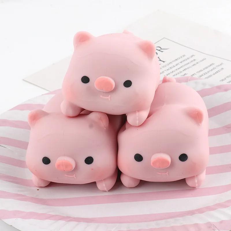 Pink Pig Mochi Squishy Toy, Stretchy Tofu Stress Relief Fidget Ball For Adults Stress Relief Toy
