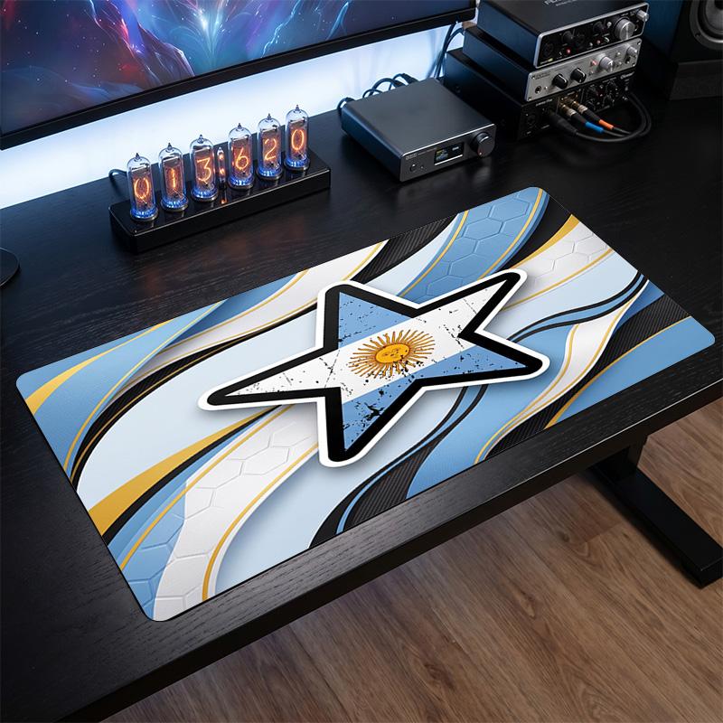 Argentina Fodboldlogo Musemåtte, Udvidet Skridsikker Gummiskrivebordsmåtte til Gaming Kontor Laptop Fan Gave