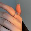 Süßes und Cooles Mädchen Pfirsichblüte Nischen-Designgefühl Einfacher Wassertropfen Rosa Diamant Zirkon Leichter Luxus Öffnungsring