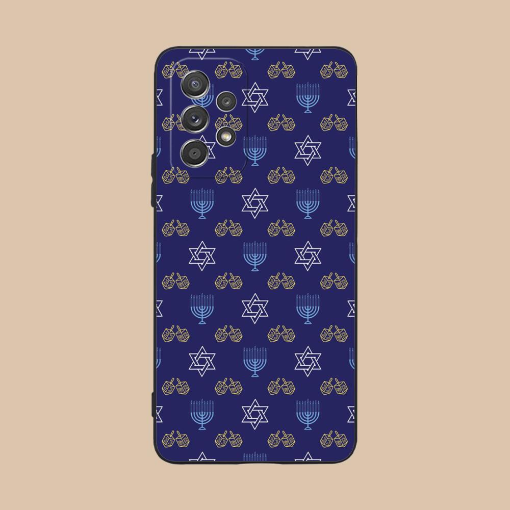 Jewish Hanukkah Mobile Phone Case for Samsung Galaxy M55 54 42 35 34 33 32 23 22 15 14 13 12 F55 5G Colorful Cover Pretty Luxury