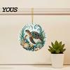 Transparent Sea Animal Pendants Ocean Theme Pearl Art Hanging Ornament, 2D Flat Acrylic Coastal Unique Gifts for Lovers Life Suncatcher, Beaded