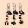 New Halloween Castle Ghost Keychain Black Cat Key Ring Pendants for Women Girls Handbag Charms DIY Key Chain Jewelry Gift