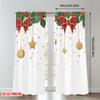 2pcs 2D flat printing Merry Christmas Curtains Christmas Holly Bow Stars Digital Printed Polyester Drapes Family Party Perfect