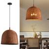 Handmade Wabi-Sabi Bamboo Pendant Lamp - Artisanal Woven Lighting for Dining Rooms