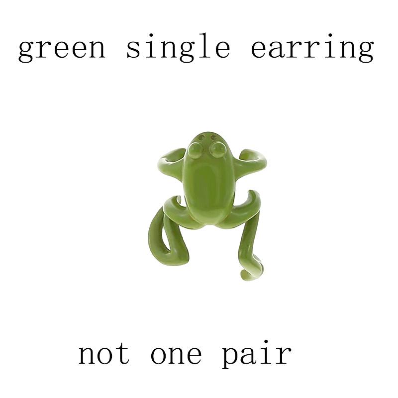 

Retro Ear Clip Without Ear Holes Punk Frog Ear Bone Clip Single Minimalist Earrings Party Jewelry Gifts зелёный