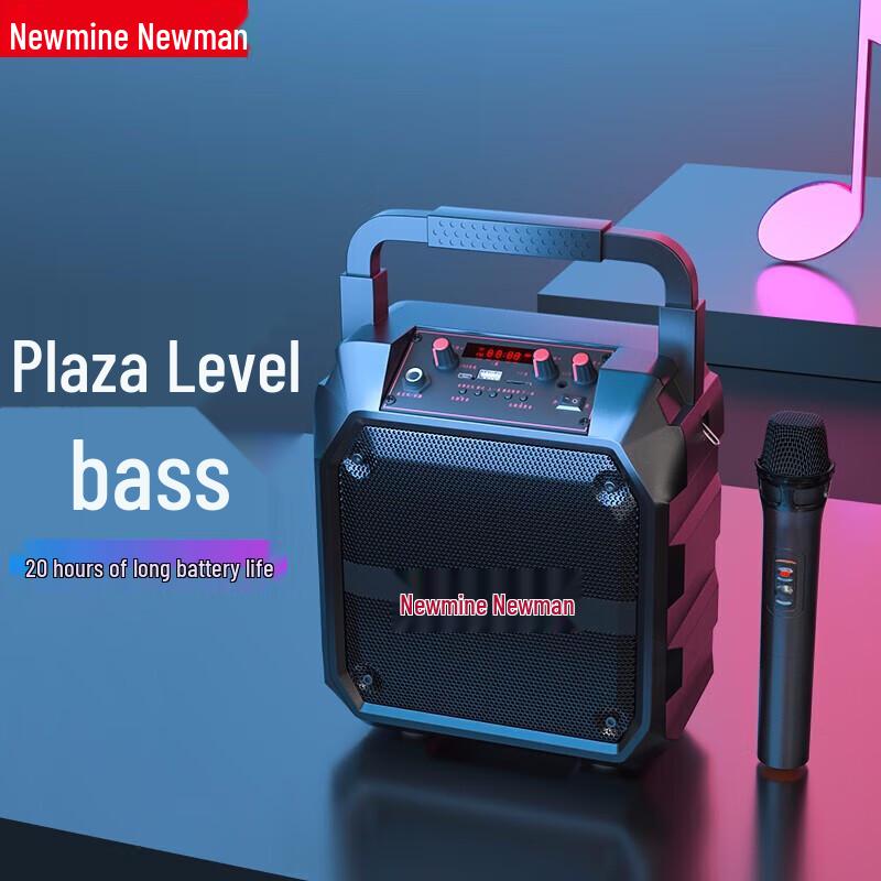 Newmine K97 Portable Wireless Bluetooth Speaker with Microphone and Radio CN plug (adapter included) (CN version)