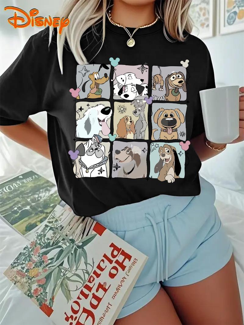 

Disney Official Women s Cute 101 Dalmatian Printed T-shirt - Soft and Lightweight Summer Casual Round Neck Short Sleeve Top 3XL