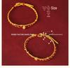 999 Pure Gold Women's Red String Horse Bracelet with Luck Bead