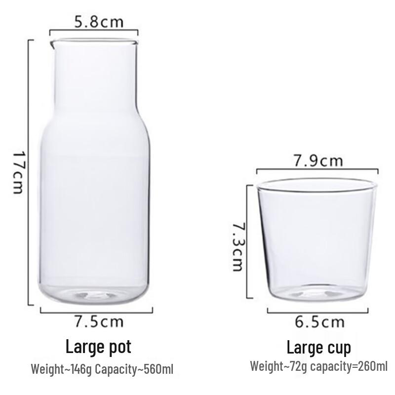 Changbaosen High Borosilicate Glass Carafe & Cup Set