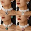 Multi-Layer Pearl Diamond Snowflake Personalized Jewelry Medieval Court Style Fashion Pearl Necklace Earrings Set