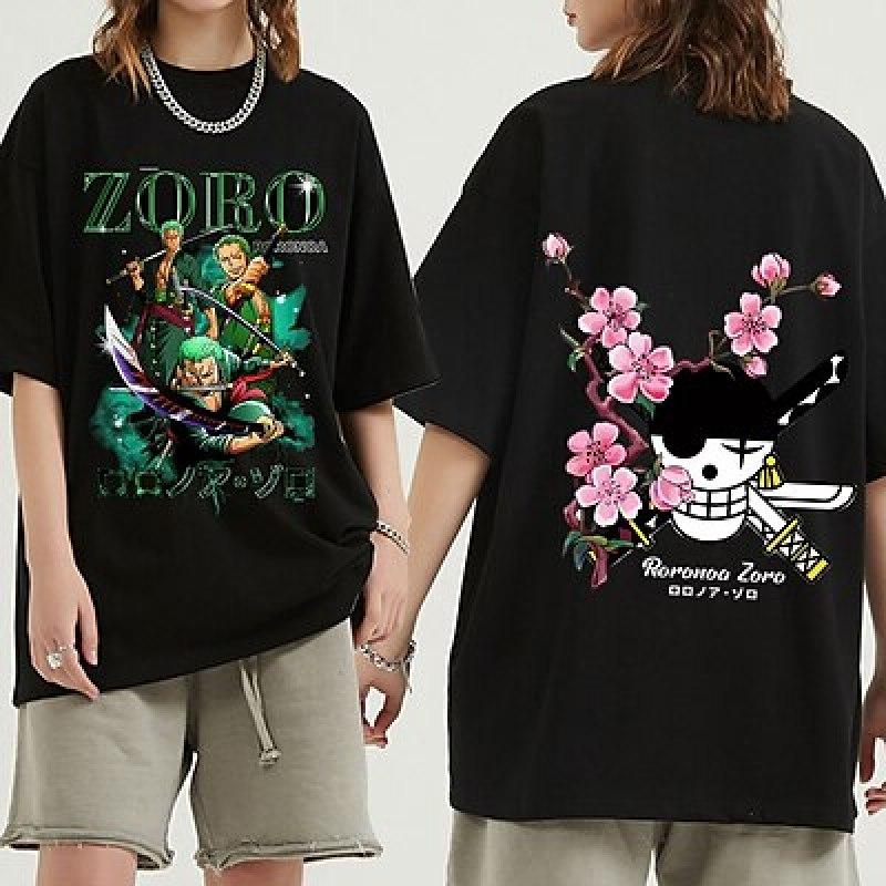 

Цельный рисунок Ророноа Зоро Футболка Аниме Мультфильм Аниме Harajuku Графика Кавайи Назначение Пары Муж. Жен. Взрослые Снова в школу Горячее тиснение S
