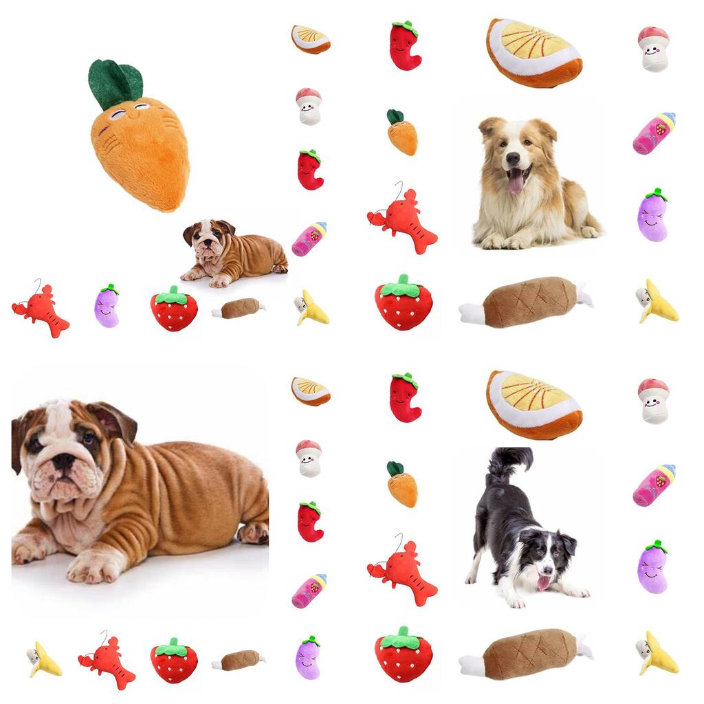 Fun And Adorable Pet Plush Toy Banana Chicken Leg Combo Pack