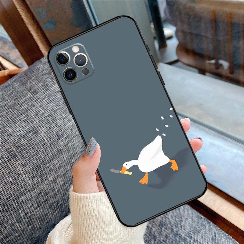 Cartoon Cute Goose Game Phone Case For iPhone 16 15 13 12 11 14 Pro Max 12 13 mini XR 15 16 Plus 16e Cover Shell