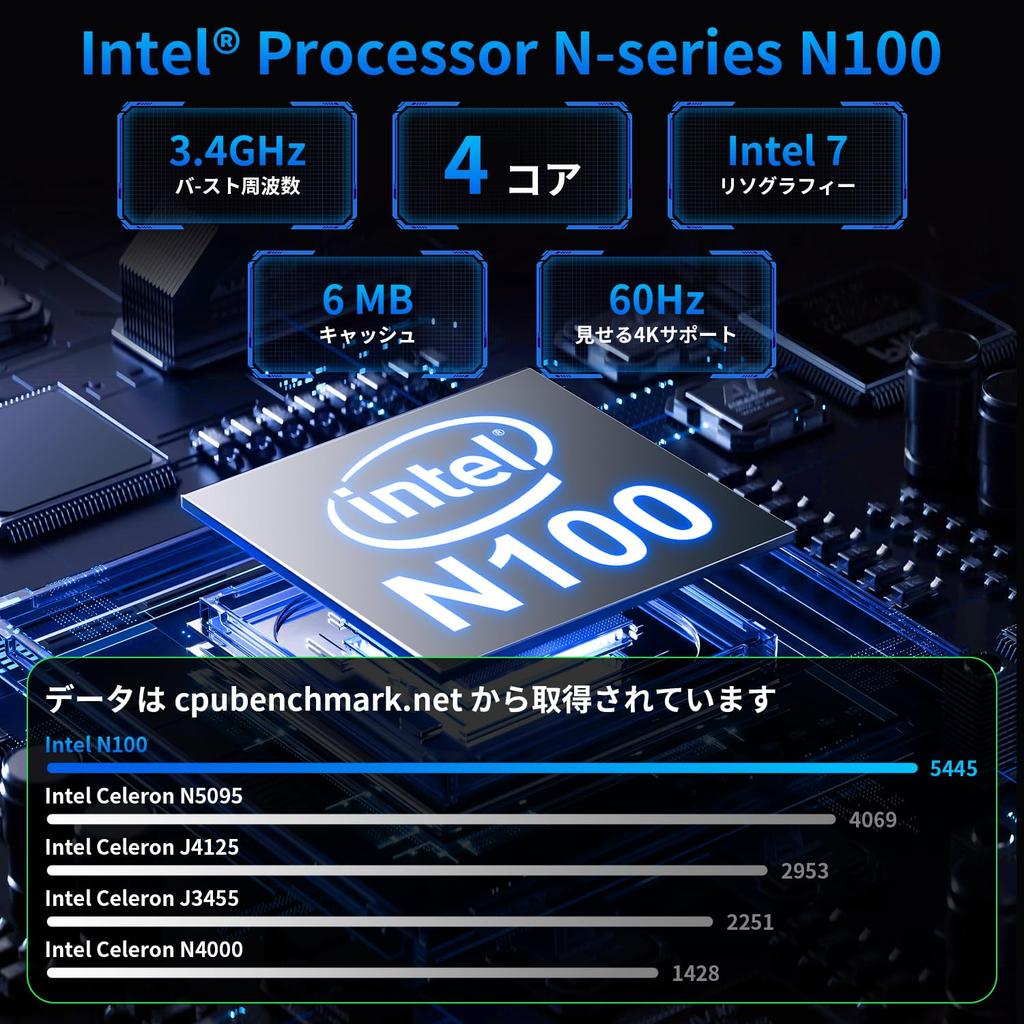 in AWOW Mini Windows 11 Pro 16GB 512GB Smooth and Stable Up to WIFI TDP 4K Simultaneous USB x USB x HDMI x 1000Mbps [New 2025] PC, N100, DDR4, M.2