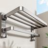 Baihan Punch-Free Foldable Bathroom Towel Rack with Storage