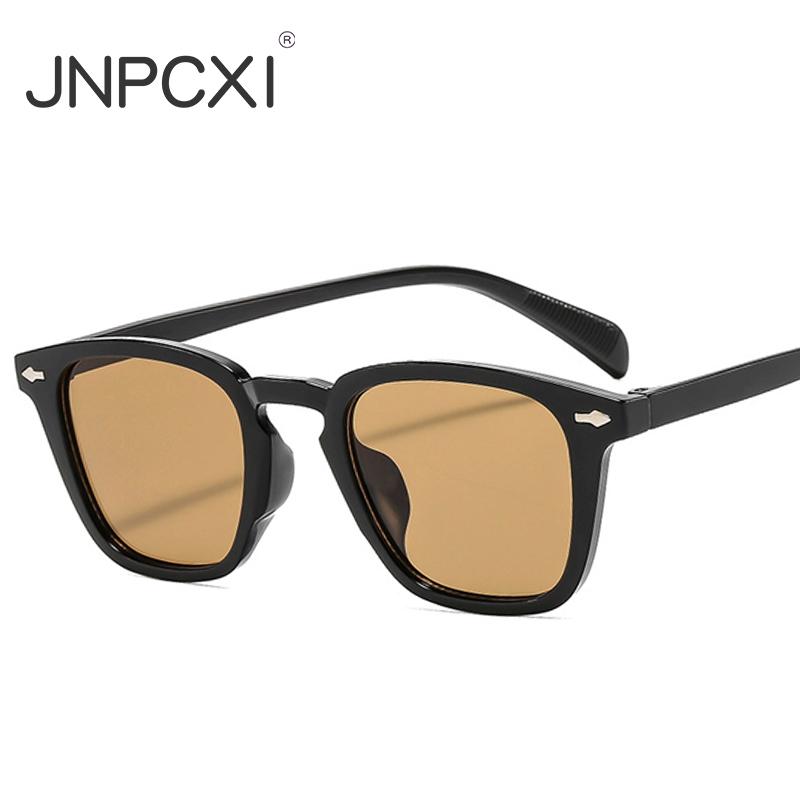New Retro Square Rivets Sunglasses Women Shades UV400 Fashion Punk Trending Clear Gradient Men Sun Glasses