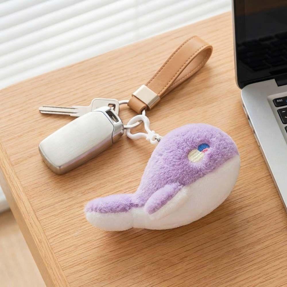 Bag Charms Whale Plush Doll Fluffy Soft Whale Plush Key Ring Whale Plush Pendant Handbag
