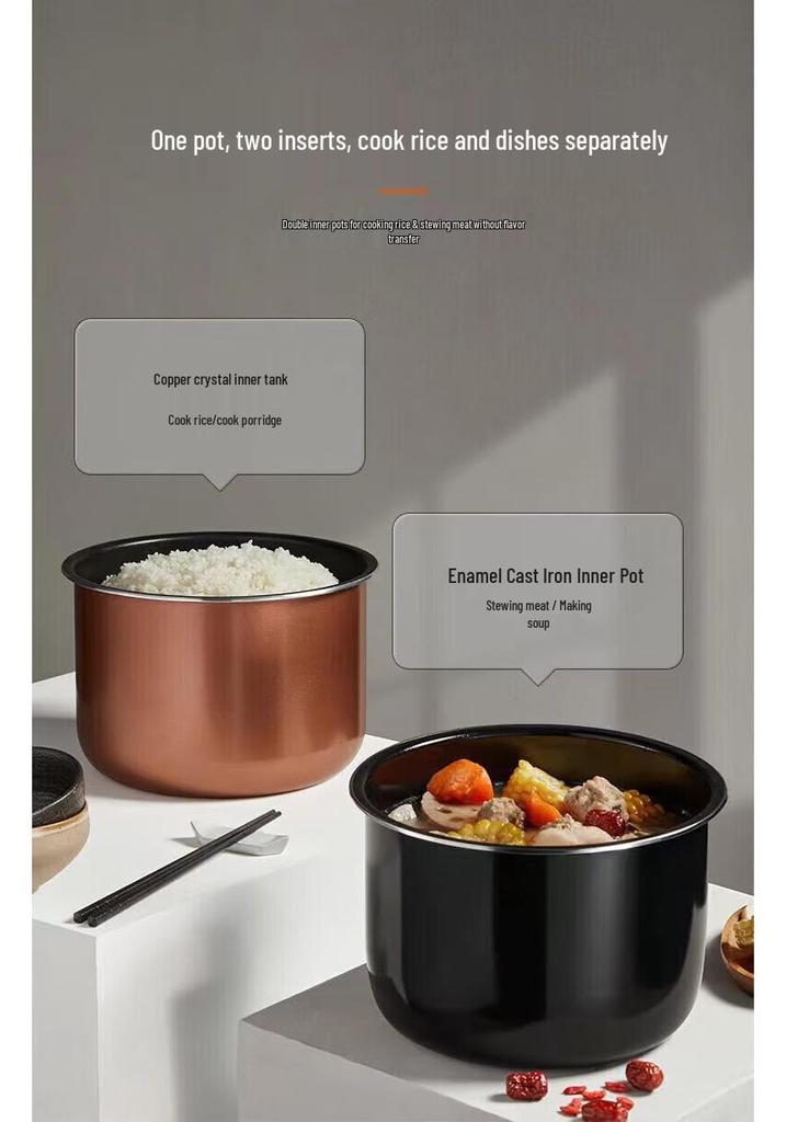 Supor 5L Electric Pressure Cooker: Multifunctional Rice Cooker with Dual Inner Pot and Timer (Model SY-50YC8186).