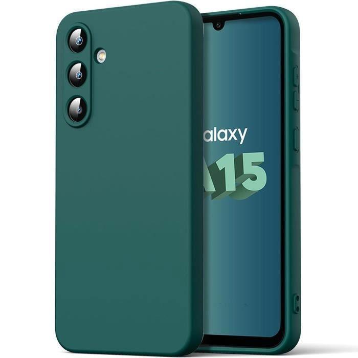 Coque de protection - BOOLING - Samsung Galaxy A15 4G-5G - Silicone liquide - Slim - Vert Nuit