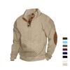Men's Stand Collar Long Sleeve Sweatshirt Jacquard Knit Pullover Casual Outdoor Top