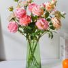 Peony & Rose Artificial Flower Bouquet: Indoor Decoration & Dining Table Arrangement