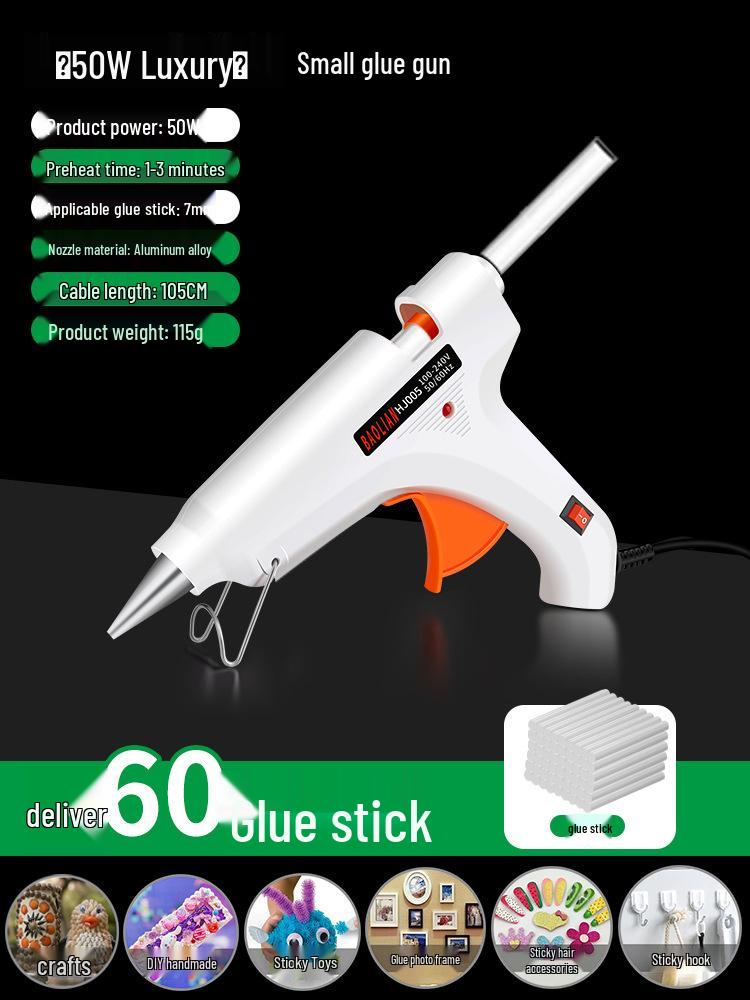 Compact High Viscosity Hot Melt Glue Gun with 7-11mm Glue Sticks