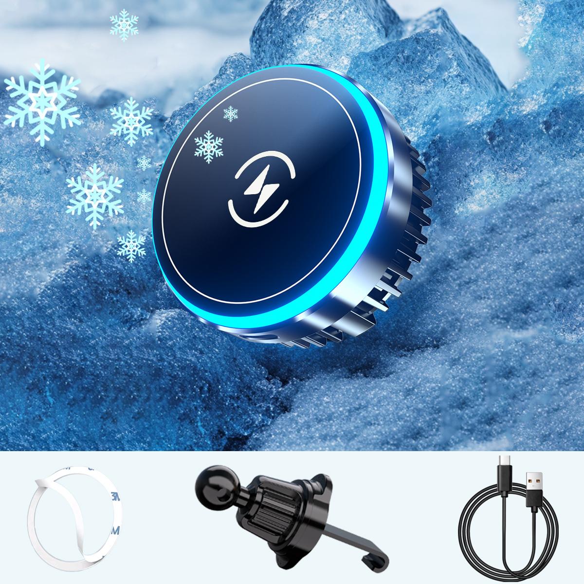Cooling Phone Holder Car Magnetic Phone Cooler Semiconductor Active Coolers Cool Down Phone Qi 15W Magsafe Fast Wireless Charger Cooling phone holder