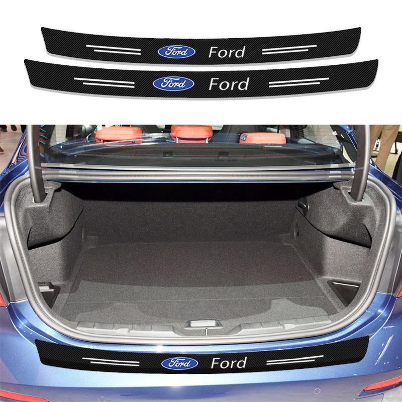 Carbon Fiber Car Trunk Rear Bumper 3D Sticker Guard Plate Protector For Ford Focus Mondeo Kuga Fiesta MK7 Escort Explorer Edge 2 4 MK2 MK4 Mustang