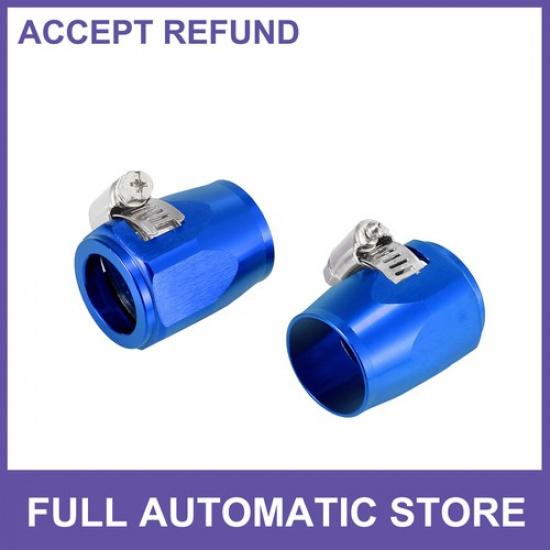 

TWO AN14 Car Hose Finisher Flexible Rubber Pipes Clamps Adapter Fitting Blue