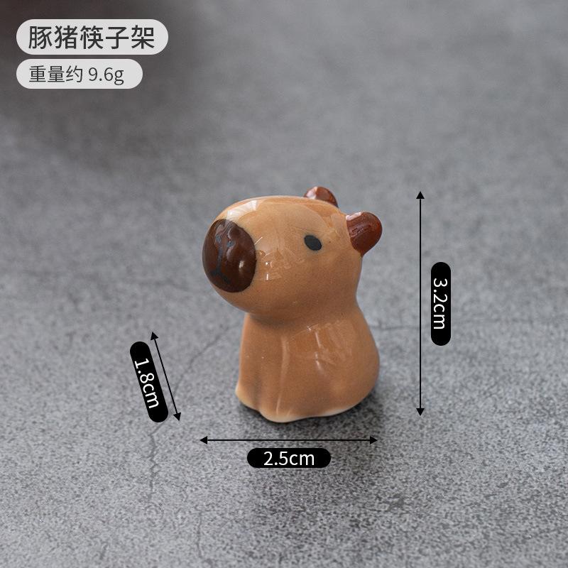 Japanese Style Animals Cute Kapibala Flying Duck Ceramic Chopstick Holder Tableware Rack Living Room Dining Table Decoration
