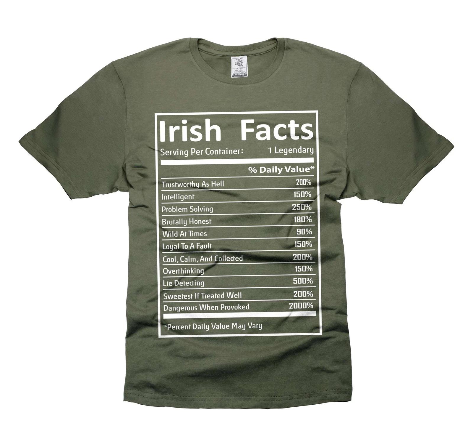 St Patrick s Day Irish Nutritional Facts Funny Tee Shirt Saint Paddy s Tee 2XL