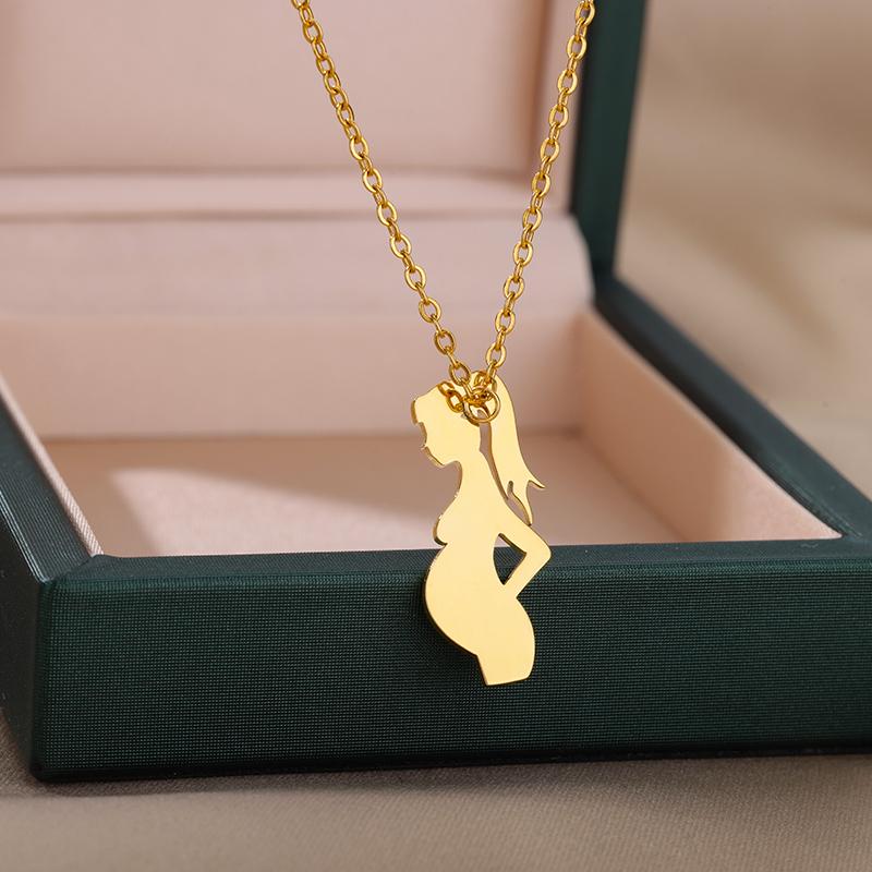 Mom and Choker Necklace For Women Gold Color Stainless Steel Necklace Charm Collier Family Jewelry Mother's Day Gift