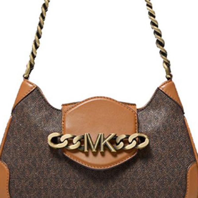 New MICHAEL KORS Hally Leather Shoulder Bag Handbag Shoulder Bag Women's Acorn Brown 30F1A2HL1B-252